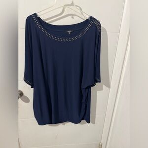 Espresso Navy Blue Studded Blouse – Size 3 X
